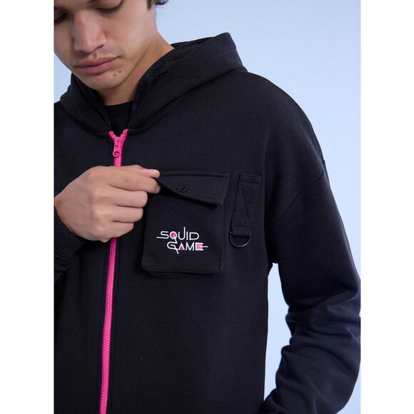 Official Netflix Squid Games Show Black Square Guard Hoodie M, L, XL, 3XL - Picture 3 of 4